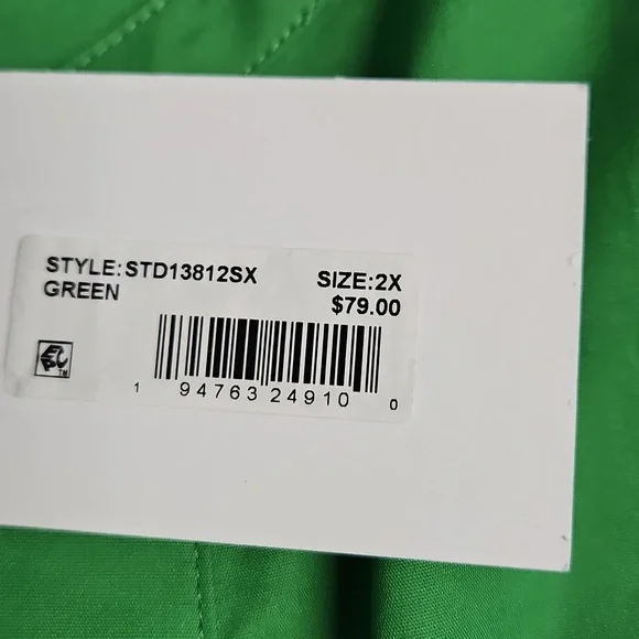 Sugarlips Curve Velma Balloon Sleeve Ruffle Shift Dress: Green: Size- 2X - Picture 11 of 14